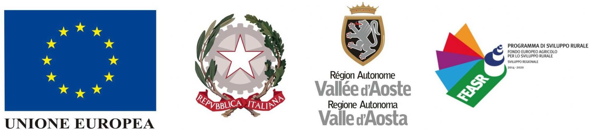 Logo Unione europea, Repubblica Italiana, Regione Autonoma Valle d'Aosta, 